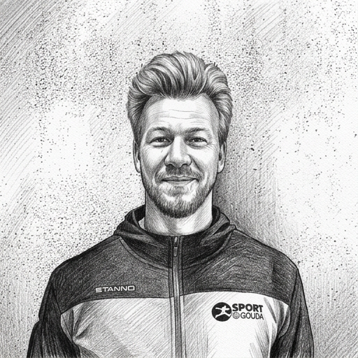 Getekend portret van Sjors van der Quast