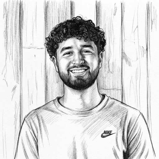 Getekend portret van Achraf Boy