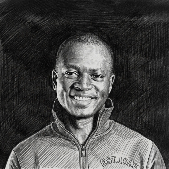 Getekend portret van Robert Ovbiagbonhia